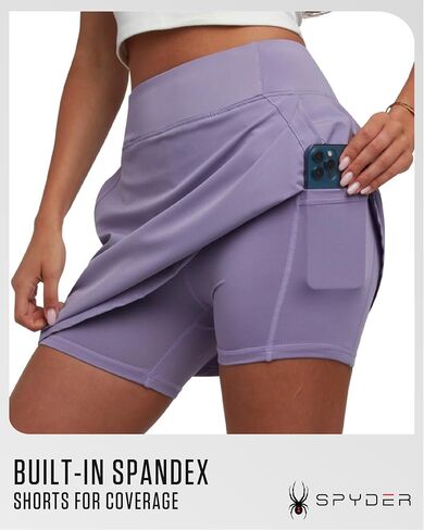 Spyder Womens Skort - Athletic Stretch Mini Skorts for Women - Performance Skirt with Built in Shorts for Golf and Tennis in Saudi Arabia