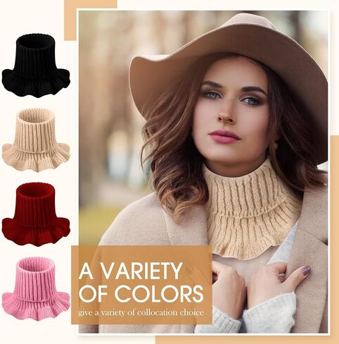 JenPen Winter Fake Turtleneck for Women Dickey Collar Knitted Detachable Half Top Mock High Turtleneck Neck Warm Faux Collar in Saudi Arabia