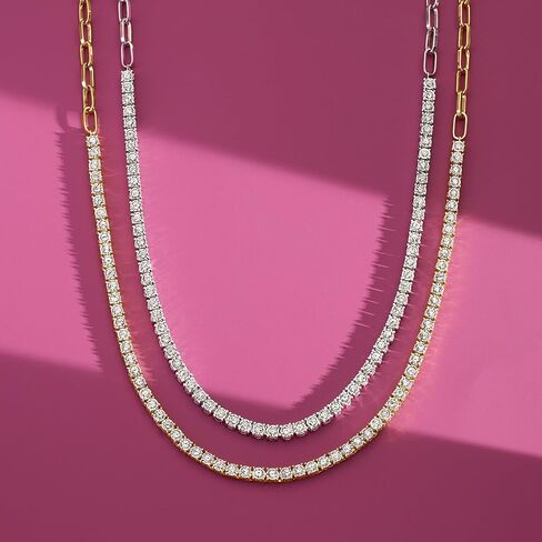 Ross-Simons 2.00 CT. T.W. قلادة رابط ورق تنس تنس في الذهب 18kt على الجنيه الاسترليني in Saudi Arabia