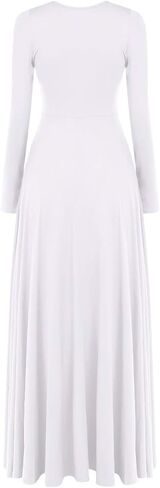 Long Sleeve Praise Dance Dress for Women Metallic Liturgical Worship Dance Costumes Lyrical Costume Church Robe in Kuwait