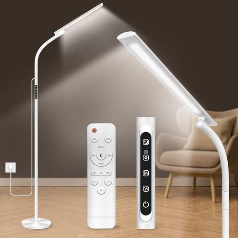 Light Therapy Lamp,10000 Lux Happy Therapy Light, Floor Sun Therapy Lamp with Remote & Touch Control & Adjustable Gooseneck for Reading/Office/Home in Saudi Arabia