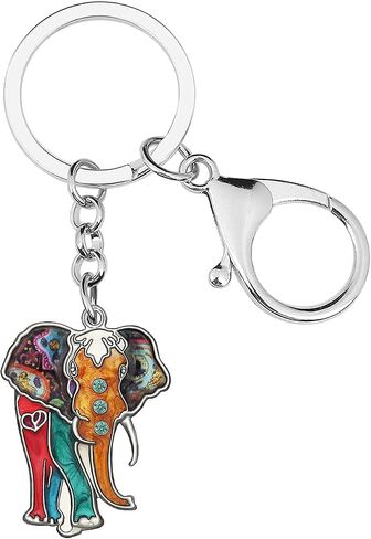 Creative Jungle Elephant Keychain Car Key Handbag Accessories Enamel Alloy Chain Keyring Gifts for Women Girls Charms in Saudi Arabia