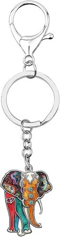 Creative Jungle Elephant Keychain Car Key Handbag Accessories Enamel Alloy Chain Keyring Gifts for Women Girls Charms in Saudi Arabia