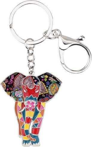 Creative Jungle Elephant Keychain Car Key Handbag Accessories Enamel Alloy Chain Keyring Gifts for Women Girls Charms in Saudi Arabia
