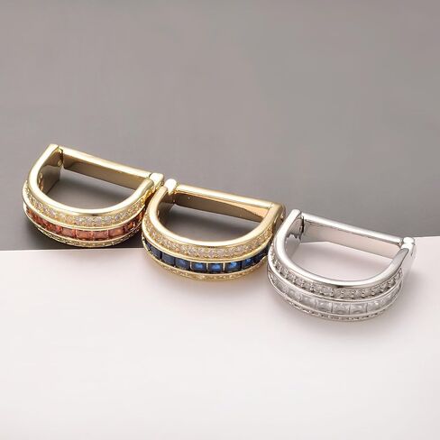 Men's Gold Silver Tie Ring Crystal Tie Clip for Regular Ties Cubic Zirconia Tie Clasp Business Wedding Neckties Holder Clip Jewelry Gift with Box in Kuwait