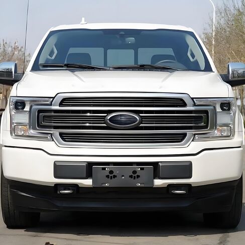 9.5 Inch Front Grille Rear Tailgate Emblem Compatible with 2015-2024 Ford F150,Overlay American Flag Decals Exterior Accessories, Black (2Pack) in Saudi Arabia
