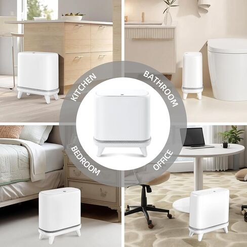 Bathroom Trash Can with Lid, Vacuum Adsorption Small Garbage Can 3.2 Gallon Press Top Lid Trash Bin with Legs Waterproof Waste Basket for Bathroom Bedroom Office Home in Saudi Arabia