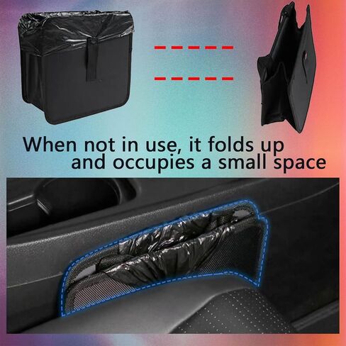 Car Trash Can, Oxford Cloth Foldable Car Trash Bin Hanging, 1.85 Gallon Capacity Garbage Bag Organizer, Leak-Proof Waterproof Auto Storage Container (Medium) in Saudi Arabia