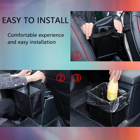 Car Trash Can, Oxford Cloth Foldable Car Trash Bin Hanging, 1.85 Gallon Capacity Garbage Bag Organizer, Leak-Proof Waterproof Auto Storage Container (Medium) in Saudi Arabia