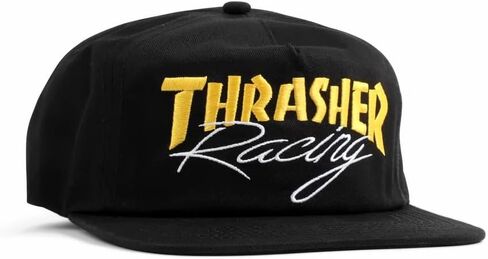 Thrasher Magazine Logo Embroidered Black / Silver Mesh Trucker Hat - Adjustable in Saudi Arabia