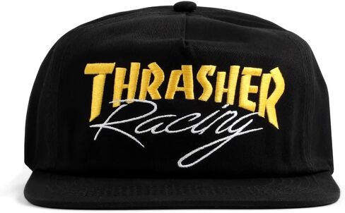 Thrasher Magazine Logo Embroidered Black / Silver Mesh Trucker Hat - Adjustable in Saudi Arabia