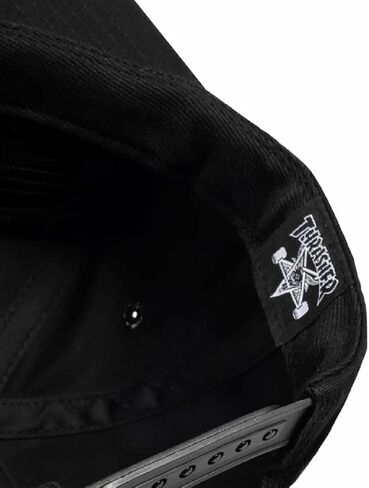 Thrasher Magazine Logo Embroidered Black / Silver Mesh Trucker Hat - Adjustable in Saudi Arabia