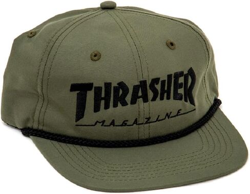 Thrasher Magazine Logo Embroidered Black / Silver Mesh Trucker Hat - Adjustable in Saudi Arabia