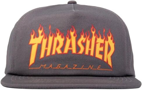 Thrasher Magazine Logo Embroidered Black / Silver Mesh Trucker Hat - Adjustable in Saudi Arabia