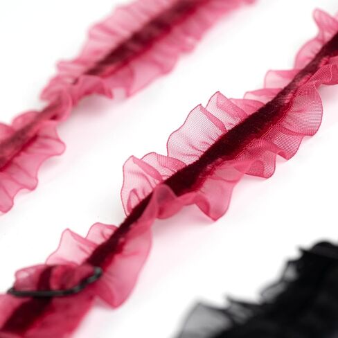 Velvet Ruffle Lace Trim Decorative Bra Straps with Choker Elegant Lingerie Shoulder Belts for Women in Kuwait