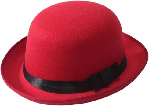 Bowler Hat Vintage Felt Derby Hat for Men and Women Round Cloche Upturn Brim Church Hats with Black Ribbon Derby Cap in Saudi Arabia