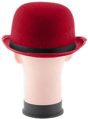 Bowler Hat Vintage Felt Derby Hat for Men and Women Round Cloche Upturn Brim Church Hats with Black Ribbon Derby Cap in Saudi Arabia