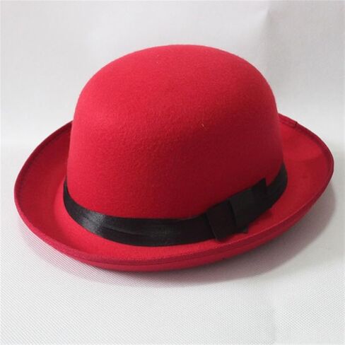 Bowler Hat Vintage Felt Derby Hat for Men and Women Round Cloche Upturn Brim Church Hats with Black Ribbon Derby Cap in Saudi Arabia
