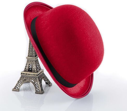 Bowler Hat Vintage Felt Derby Hat for Men and Women Round Cloche Upturn Brim Church Hats with Black Ribbon Derby Cap in Saudi Arabia
