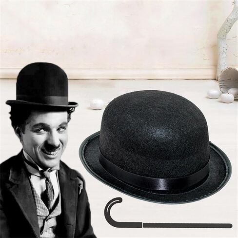 Bowler Hat Vintage Felt Derby Hat for Men and Women Round Cloche Upturn Brim Church Hats with Black Ribbon Derby Cap in Saudi Arabia