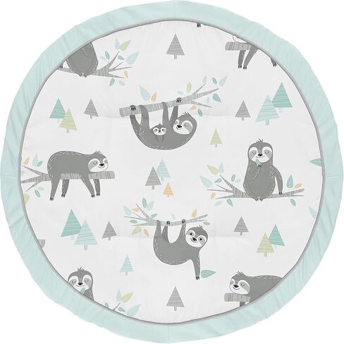 Sweet Jojo Designs Blue and Green Dino Playmat Tummy Time Baby and Infant Play Mat for Mod Dinosaur Collection in Saudi Arabia