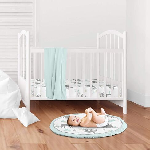 Sweet Jojo Designs Blue and Green Dino Playmat Tummy Time Baby and Infant Play Mat for Mod Dinosaur Collection in Saudi Arabia