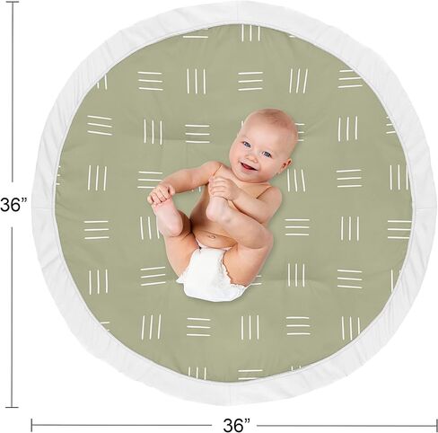 Sweet Jojo Designs Blue and Green Dino Playmat Tummy Time Baby and Infant Play Mat for Mod Dinosaur Collection in Saudi Arabia