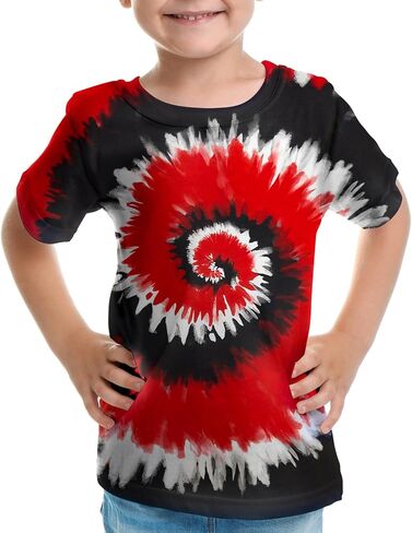 Big Kids Tie Dye Shirt for Boys Girls Short Sleeve Hippie Tshirt Senior Tee in Saudi Arabia