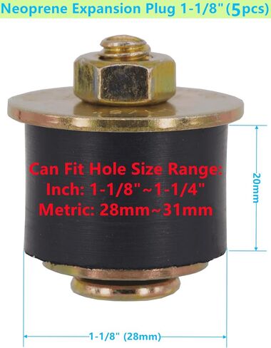 5 Pack Rubber Expansion Plug 1-1/8" to 1-1/4" 28mm -31mm Rubber Freeze Plug by abczok in Saudi Arabia