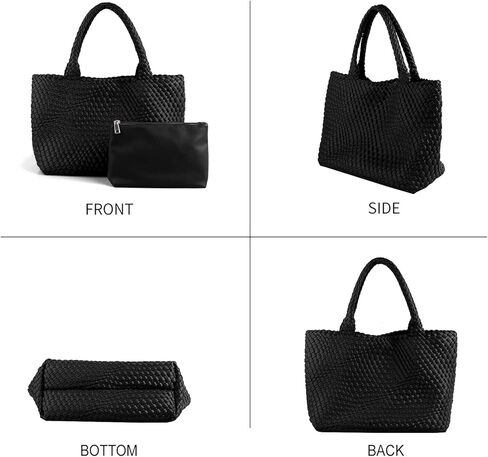 حقيبة يد حقيبة منسوجة يدويًا للنساء للحفاظ على جلد نباتي مع حقيبة إبطية لكتف الكتف المحافظ in Kuwait