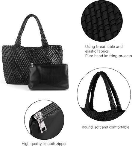 حقيبة يد حقيبة منسوجة يدويًا للنساء للحفاظ على جلد نباتي مع حقيبة إبطية لكتف الكتف المحافظ in Kuwait