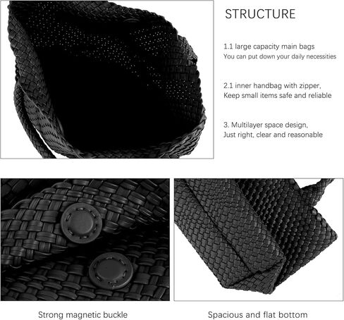 حقيبة يد حقيبة منسوجة يدويًا للنساء للحفاظ على جلد نباتي مع حقيبة إبطية لكتف الكتف المحافظ in Kuwait