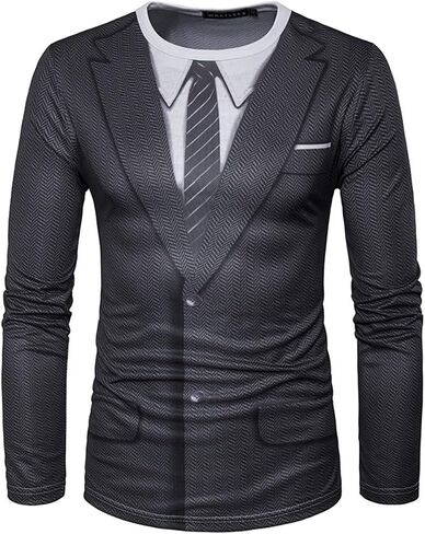 LMYOVE Premium 3D Printed Tuxedo Shirts for Men Long Sleeve in Saudi Arabia