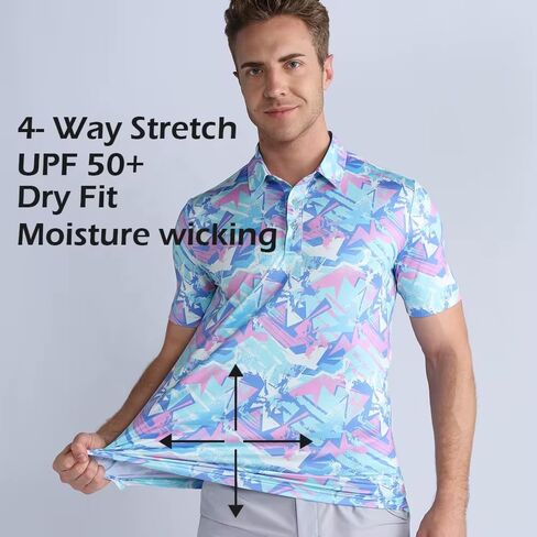 Men's Athletic Golf Polo Shirt, Moisture Wicking Performance, Short Sleeve in Saudi Arabia