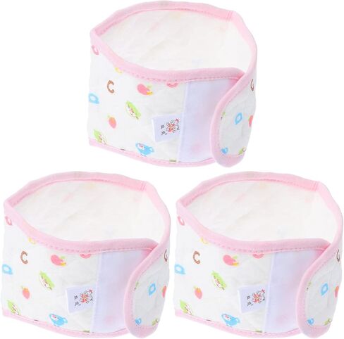 Healifty 3Pcs Baby Umbilical Hernia Belt Baby Belly Button Cord Band Infant Belly Wrap Adjustable Navel Belly Band Pink in Saudi Arabia
