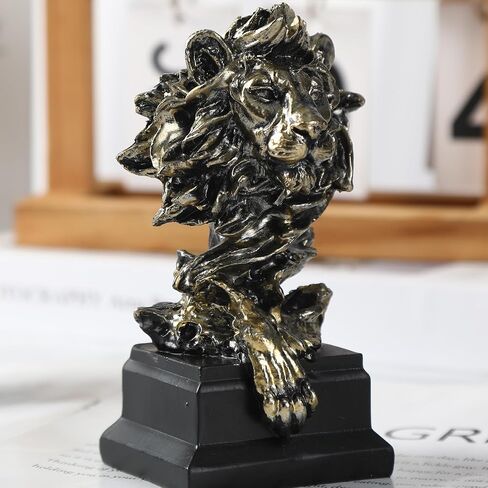 H&W Mini Lion Statue 5inch H - The King of Beasts - Figurine Decoration for Home/Study/Living Room, Great Collectible Figurines, Best Gift for The Man(Silver Color) in Saudi Arabia