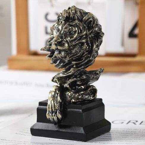 H&W Mini Lion Statue 5inch H - The King of Beasts - Figurine Decoration for Home/Study/Living Room, Great Collectible Figurines, Best Gift for The Man(Silver Color) in Saudi Arabia