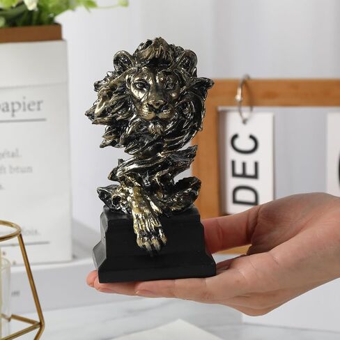 H&W Mini Lion Statue 5inch H - The King of Beasts - Figurine Decoration for Home/Study/Living Room, Great Collectible Figurines, Best Gift for The Man(Silver Color) in Saudi Arabia
