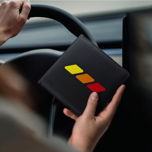 Leather Car Registration and Insurance Cards Holder Compatible with Chevy Camaro SS, Vehicle Glove Box Car Organizer with Magnetic Shut, Documents License for Camaro SS Owners in Kuwait