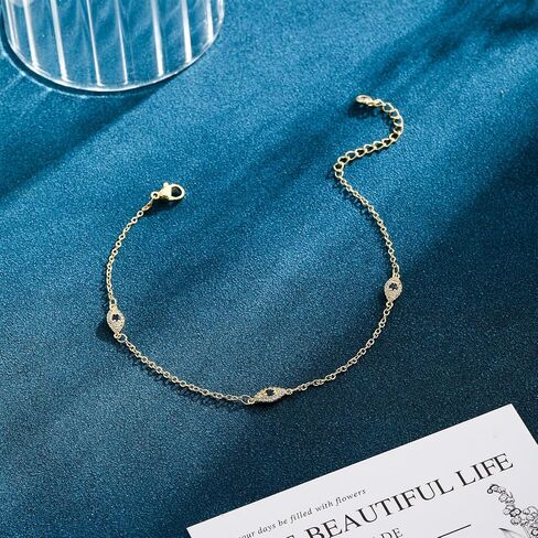 أساور كاحل الذهب/الكاحل من النساء الذهب/الفضة اللطيف النجمة الزركونيا الزركونيا شيطان العيون اللانهائية سحر القمر الصناعي الفوار سلسلة الصيف شاطئ القدم الهدايا لها المجوهرات لها in Kuwait