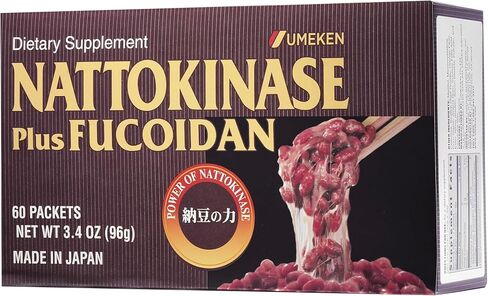 Nattokinase Plus Fucoidan for Circulatory Support, 2500FU Natto, Blood Circulation Supplements, Odor Free & Easy to Take Nattokinase Supplement, Okinawan Fucoidan, 2 Month Supply, 60 Count, Pack of 1 in Saudi Arabia