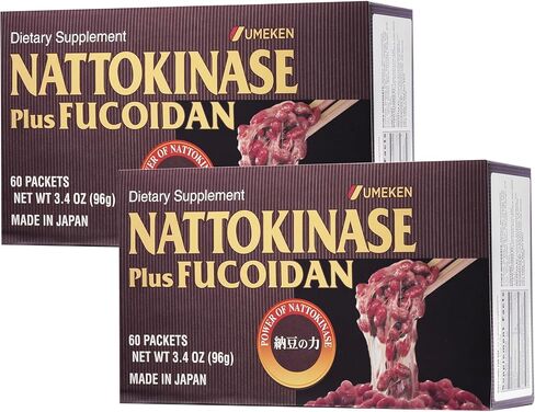 Nattokinase Plus Fucoidan for Circulatory Support, 2500FU Natto, Blood Circulation Supplements, Odor Free & Easy to Take Nattokinase Supplement, Okinawan Fucoidan, 2 Month Supply, 60 Count, Pack of 1 in Saudi Arabia