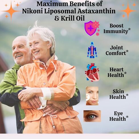 Astaxanthin liposomal 24mg مع ملحق Kril Oil 500mg ، 60 ناعمة in Kuwait