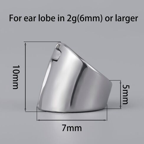Vankula 2PCS Click Ear Lobe Cuff 316 Stainless Steel Ear Plugs Gauges Tunnels Piercing Expander Stretchers Fashion Body Jewelry in Saudi Arabia