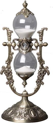 Hourglass Timer, 15 Minutes Embossed Golden Hourglass Timer,Used for Vintage Home Decoration, Office/Desk Decoration, Kitchen Wedding Gifts (P1-G42U-8VJR) in Kuwait