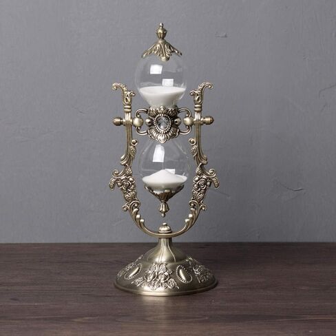 Hourglass Timer, 15 Minutes Embossed Golden Hourglass Timer,Used for Vintage Home Decoration, Office/Desk Decoration, Kitchen Wedding Gifts (P1-G42U-8VJR) in Kuwait