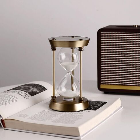 Hourglass Timer, 15 Minutes Embossed Golden Hourglass Timer,Used for Vintage Home Decoration, Office/Desk Decoration, Kitchen Wedding Gifts (P1-G42U-8VJR) in Kuwait
