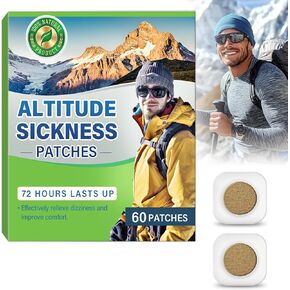 Altitude Sickness Prevention Patches, 60PCS Fast High Altitude Relief Patch for High Altitudes, Motion & Travel Comfort, Effective High Altitude Supports Patch, Effective Formula, Long-Lasting Relief