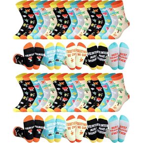 Patelai 25 Pairs Volunteer Socks Bulk Novelty Cotton Crew Socks Cool Appreciation Gifts for Volunteer Month Favors Supplies