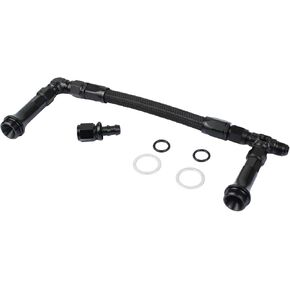 AN6 Dual Feed Carb Fuel Line Aluminum Braided Fuel Line Kit With Pressure Gauge For Holley 4150 Carburetor